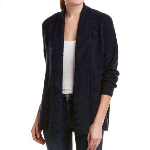Vince Sweaters - Vince Cashmere Open Cardigan Navy Blue Size Small